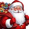 Festive Wall Murals Christmas Stickers, Cartoon Santa Claus Carrying Bag Decal, Peel And Stick Holiday Glass Stickers Full of Gifts DIY Art for Winter