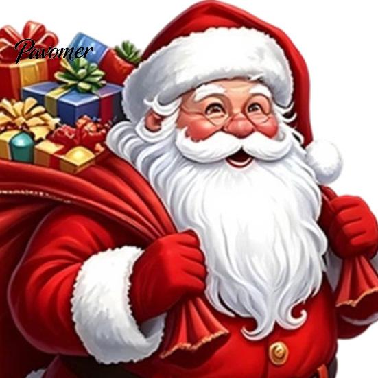 Festive Wall Murals Christmas Stickers, Cartoon Santa Claus Carrying Bag Decal, Peel And Stick Holiday Glass Stickers Full of Gifts DIY Art for Winter