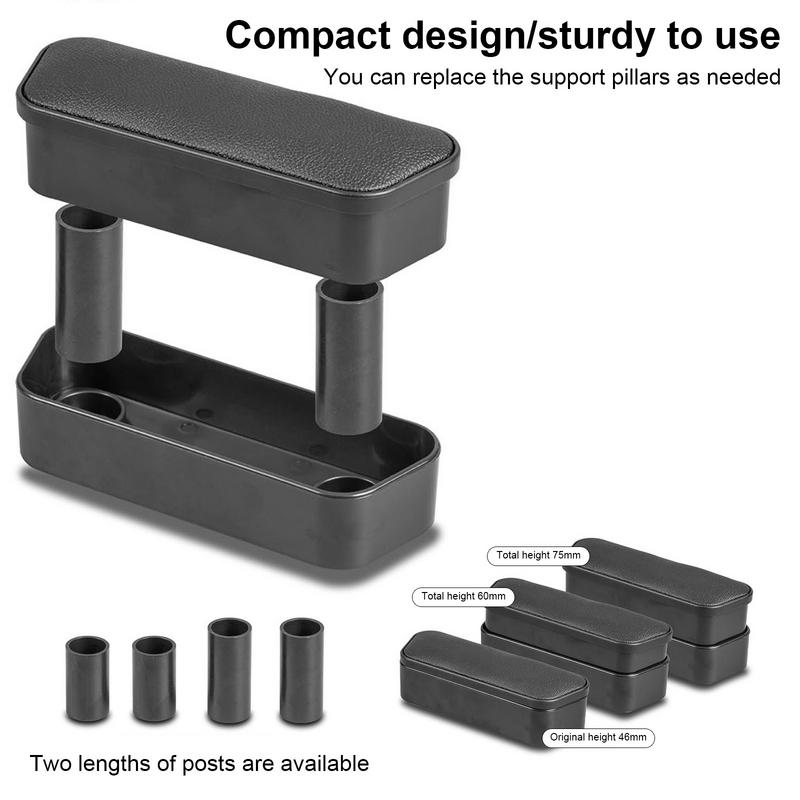 Car Armrest Box Elbow Rest Pad Auto Elbow Support Storage Box Adhesive Installation Armrest Extender For SUVs Mini Cars Sedans