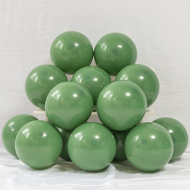 10-inch Thickened Avocado Green Forest Matte Round Latex Balloons - Retro Opening Décor