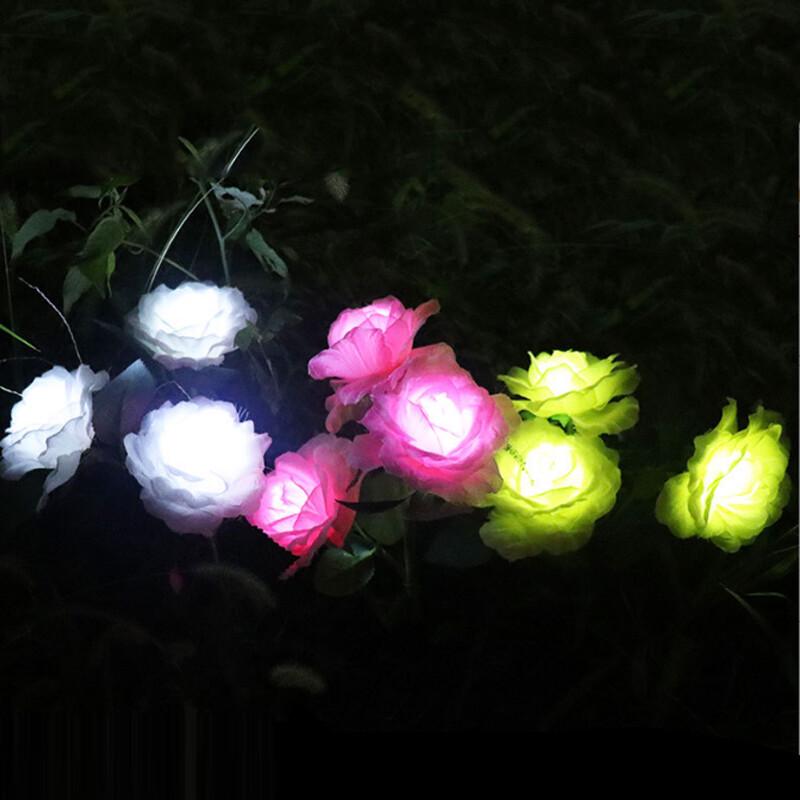 CNMF Solar LED Artificial Rose Garden Stake Light