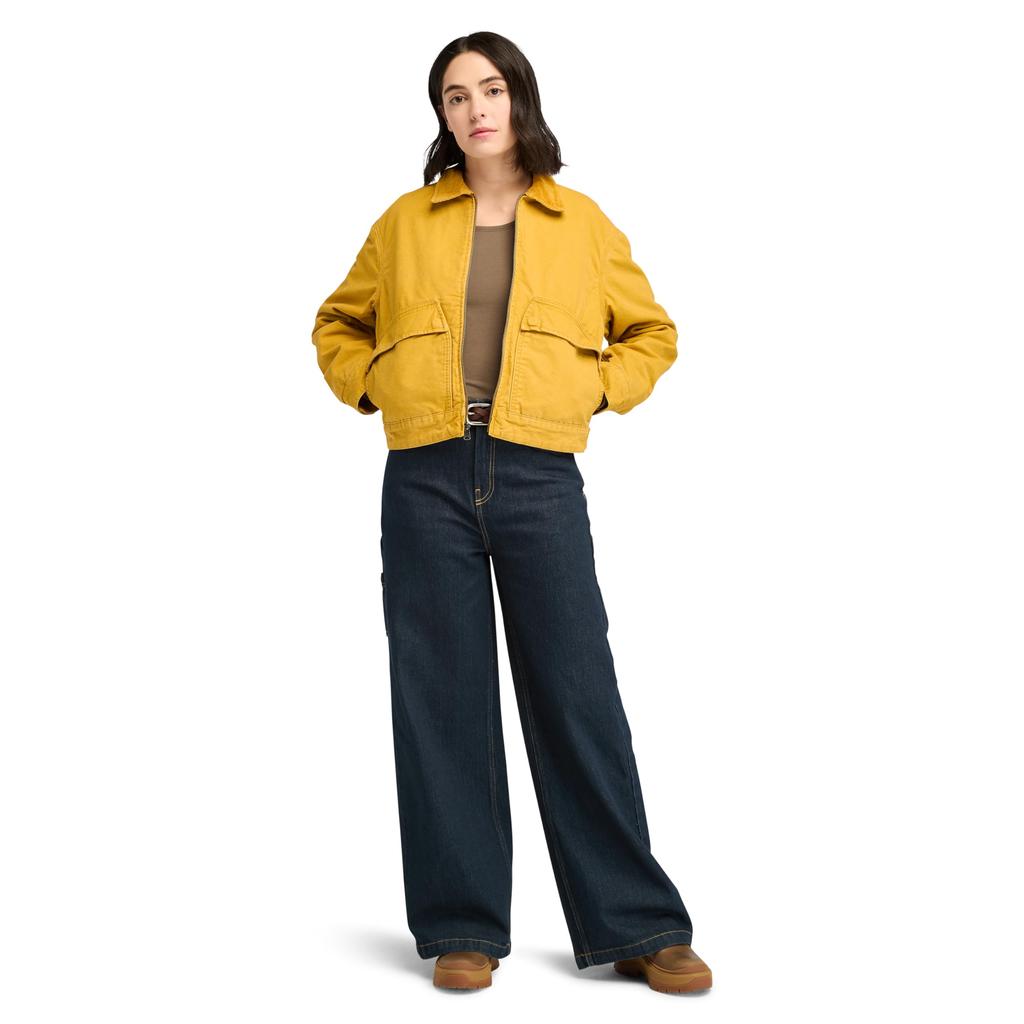 Timberland Women's Strafford Quilted Washed Canvas Jacket, Chai Tea, Size L (TB0A5ZTFEFM1)