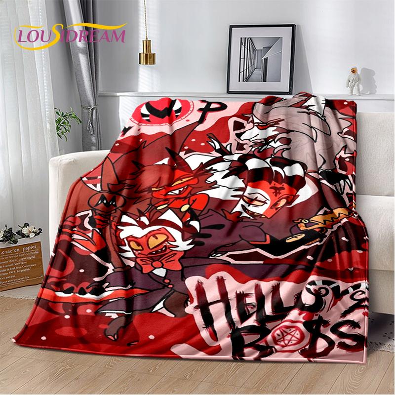 2025 H-Helluva Boss Blitzo Cartoon Soft Blanket,Soft Throw Blanket for Home Bedroom Bed Sofa Picnic Travel Cover Child Gift