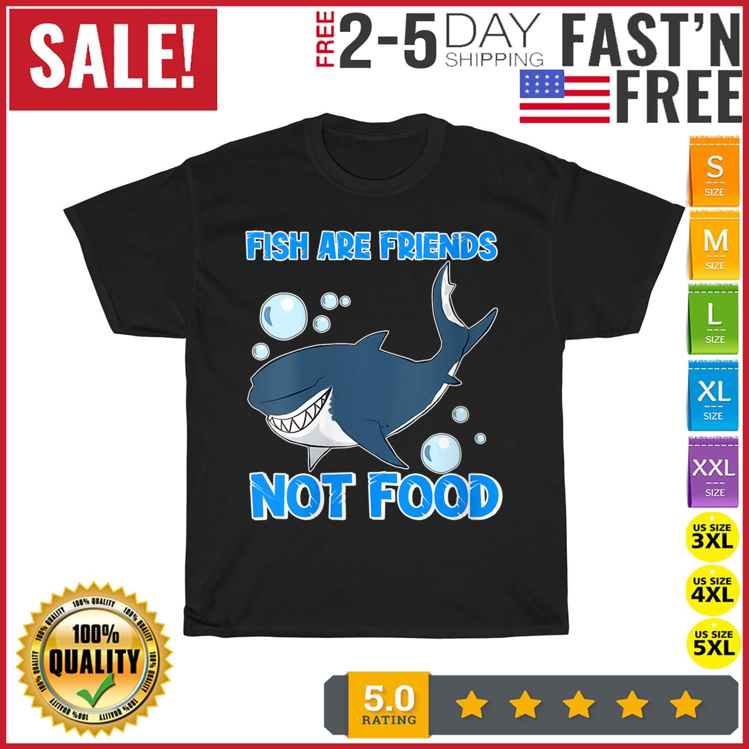 Fish Are Friends Not Food Fishing Day Father s Day Vintage T Shirt Mens Womens Tees Top Men Women NEW XL