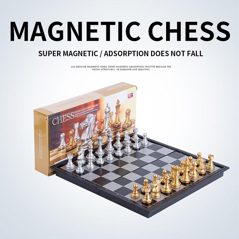 Magnetic Chess Foldable Chess Board Puzzle Chess Game Toy Chess Chess Training Equipment Portable Chess Set 4812A