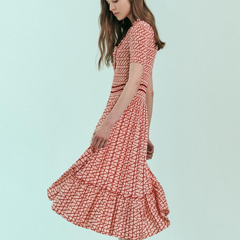 Maxza Smoking Pleated Long Dress Zc08qp003on