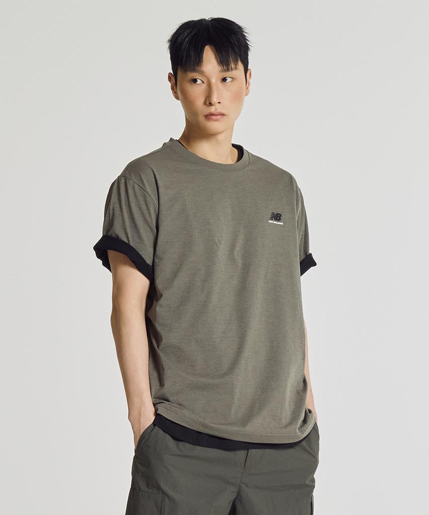 Nyuballanseu Nbneg31633 / Uni Frozen Essential Small Logo Short Sleeve T-Shirt (Khaki)