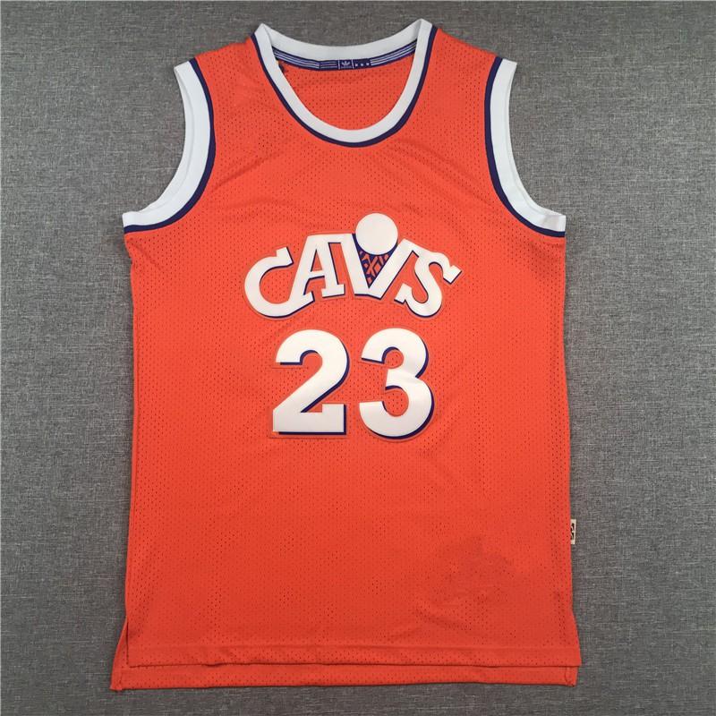 Men Women Basketball Tank Top Cleveland Cavaliers Retro 23 Orange Red Navy Blue Breathable Modal Sport Vest