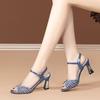 Woman Shoes High Heels Rhinestones 2025 Luxury Sandals for Women Asian Size On Sale Summer Comfortable Designer Sales Offer Shoe