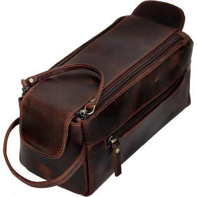 Oryginalna skóra Buffalo Unisex Kosmetyczka Podróżny zestaw Dopp Męski futerał do golenia