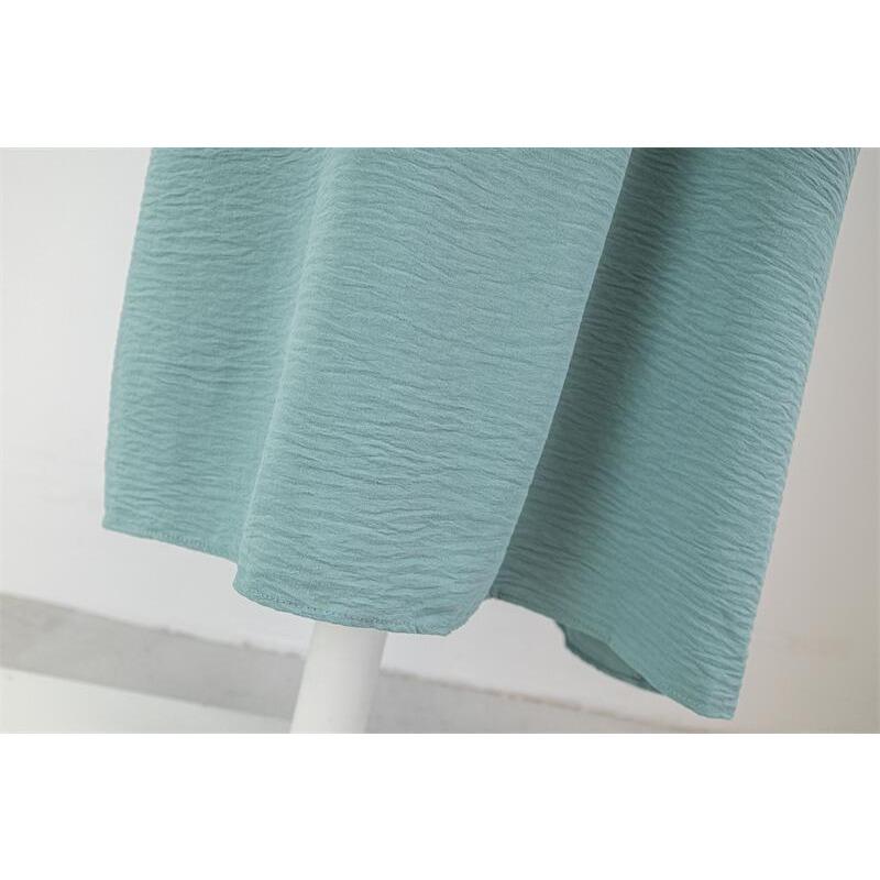 GMXIA Women's Fashion Spring Autumn Solid Color Print Long Sleeve O-Neck High Waist Casual Dresses