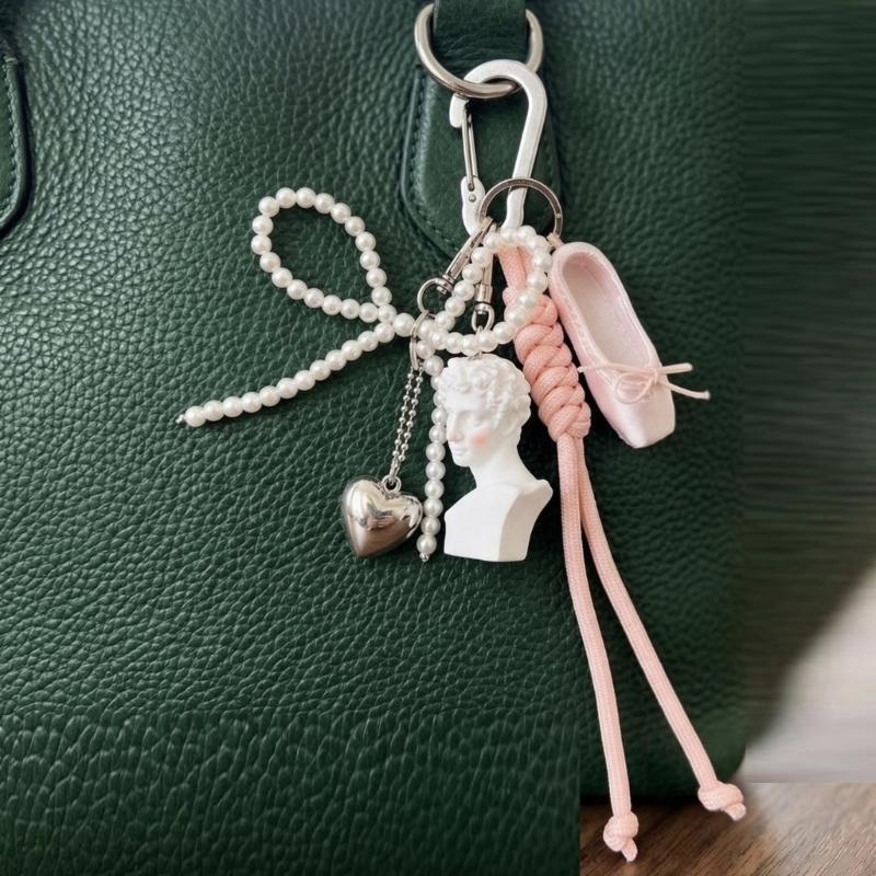Miniature Ballet Shoe Charm Keychain Pendant Elegant Dance Inspired Jewelry Accessory For Bags And Keys