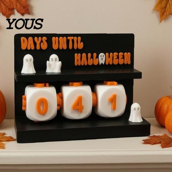 Reusable Holiday Counting Tool Halloween Countdown Calendar, Days Until Tabletop Ornament, Block Indoor Festive Table Ornament Advent Calendar