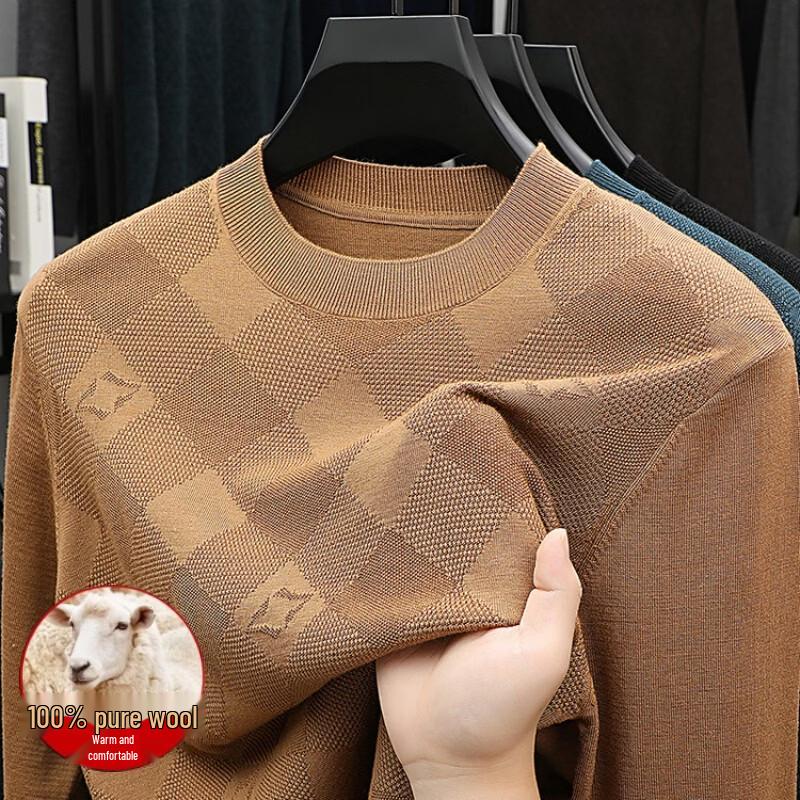 Pierre Cardin Men's Premium Wool Crew Neck Pullover Sweater