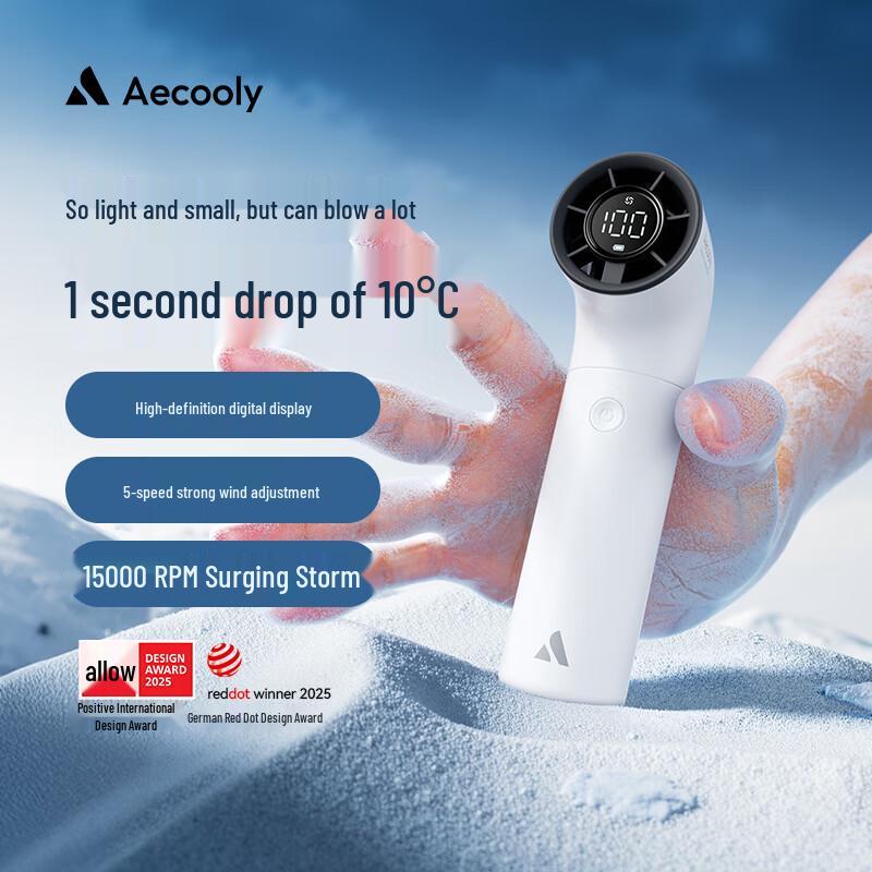Aecooly Portable High-Speed Turbo Handheld Fan CN plug (adapter included)