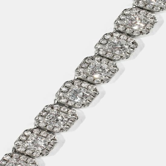 Micro Clustered Tennis Chain In White Gold 8mm Bestfriend Gift Wedding Anniversary Birthday Father’s Day, Valentine’s Day Gift for Husband