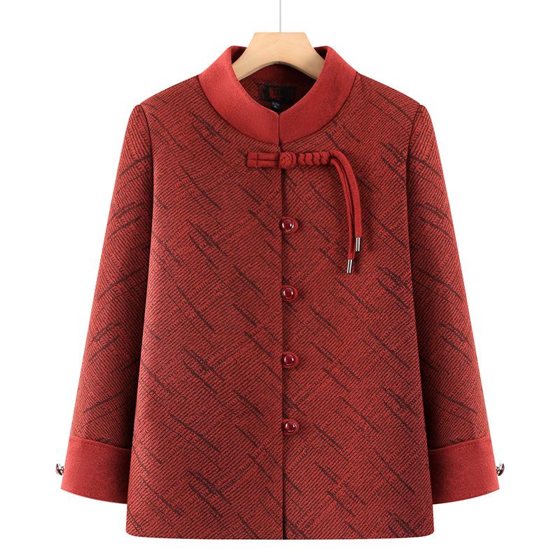 

Women s Spring Jacket - Chinese Style for Middle-Aged & Elderly Moms 6XL (For up to 165 jin)