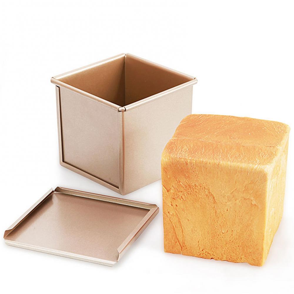 Carbon Steel Toast Boxes Non-Stick Bread Toast Mold Box With Sliding Lid Bread Loaf Pan Cake Mold Baking Toast Mold Bread Mould