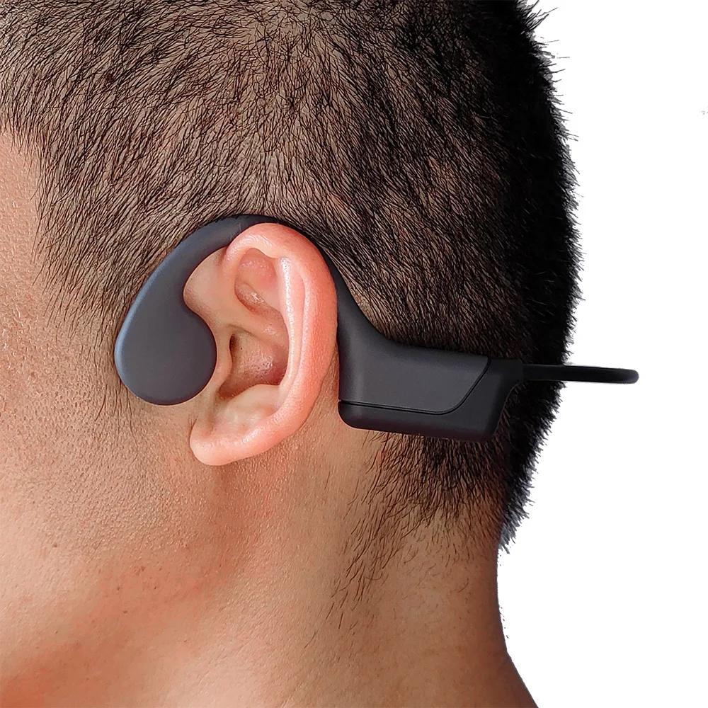 AI 2026 Style Bone Conduction Headphones Open Ear Wireless Sport Headset with Mic 20Hrs Playtime Sweatproof for Running Cycling