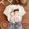 New cute couple pattern short-sleeved T-shirt women