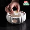Ceramic Candle Warmer Teapot Base Heat-Resistant Ribbed Design Candle Holder, No Electricity Needed for Holiday Home Decor