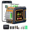 CIGMAN 3D Laser Level, 12 Lines, High Precision ±1.5mm/5m, 2-Inch Color LCD, App Compatible, USB-C Rechargeable, 5200mAh Battery, Suitable for Outdoor