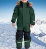 Children's Fashion Outdoor Waterproof Fleece-Lined Thickened Warm Boys' And Girls' One-Piece Ski Suit