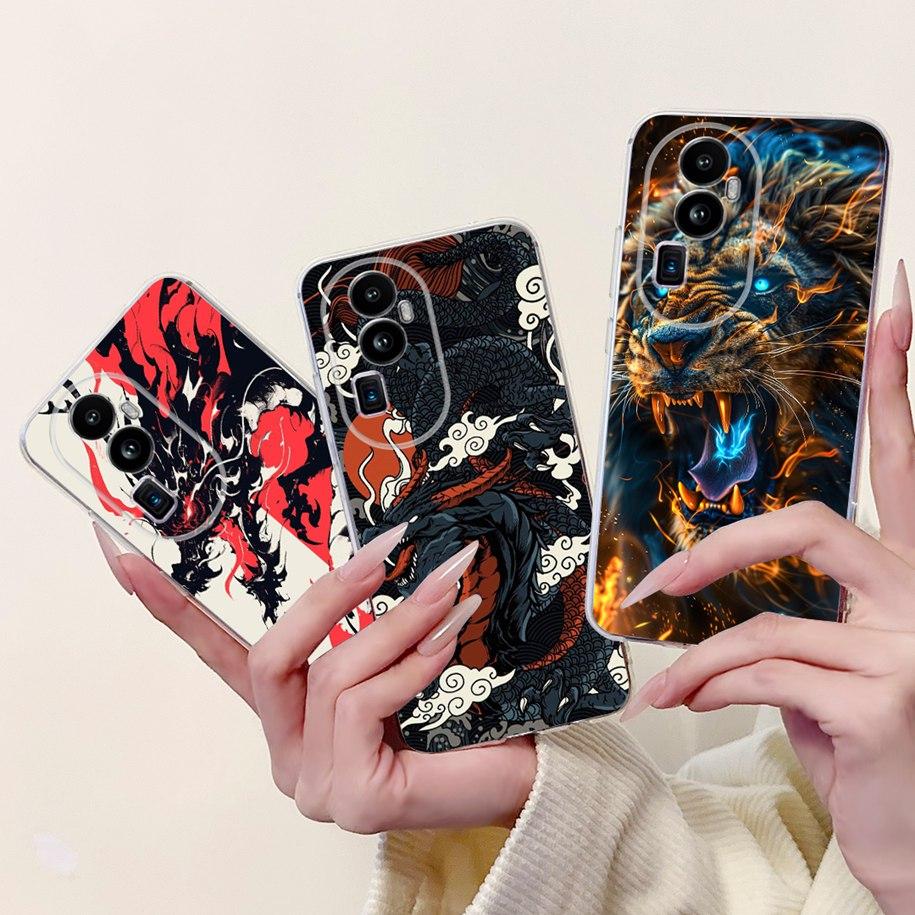 For OPPO Reno 10 Pro Plus Case CPH2521 Cover Popular Dragon Carp Cartoon Soft Silicone Funda For OPPO Reno 10 Pro Reno10 5G Capa