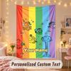 Custom Personalized Tapestry,Mr. Men & Little Miss Print Custom Name Text Wall Art Hanging for Bedroom