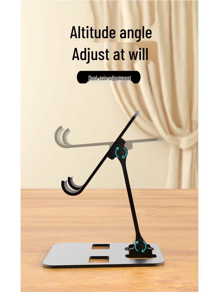 Foldable Metal Phone & Tablet Stand for Desktop Live Streaming and Overhead Shots, 360° Rotating, Perfect Gift.