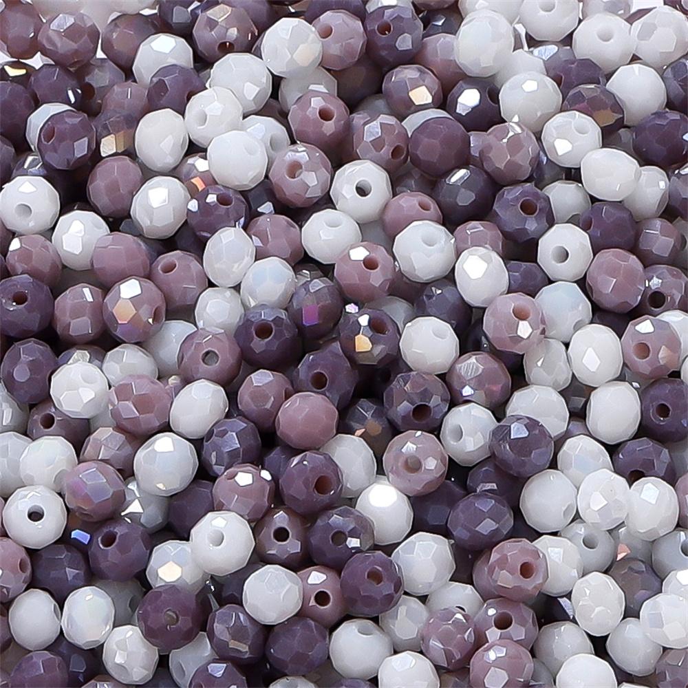 1000pcs 3*4mm Mix Color Rondelle Faceted Glass Beads Loose Spacer Crystal Round Beads for Jewelry Making DIY Necklace Bracelet