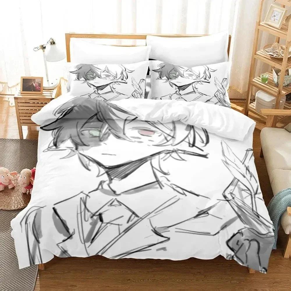 3D Print Anime Ranboo Bedding Set,Duvet Cover Comforter Bed Set Quilt Cover Pillowcase,King Queen Twin Size Boys Girls Adults
