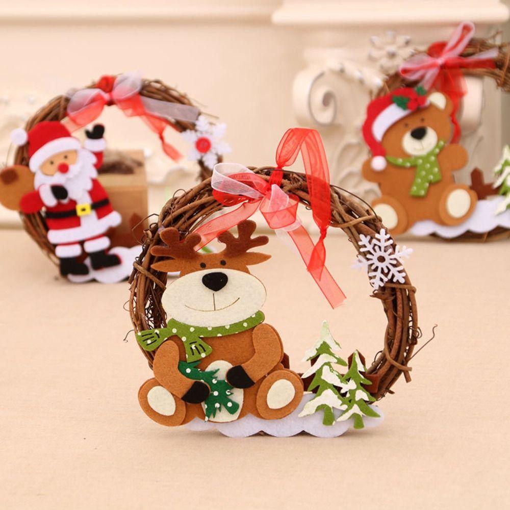Handmade Christmas Tree Accessories DIY Santa Hanging Ornaments Christmas Xmas Wreath  Shop Window