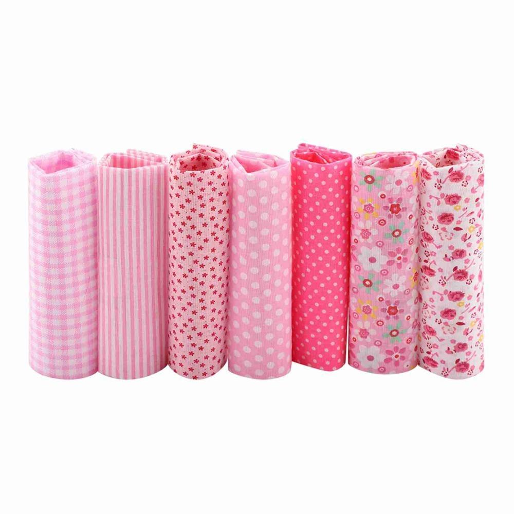 7Pcs Pure Cotton Material Fabric Bundle 50*50cm Square Size Pre-cut Fabric Dorm Bedding Making