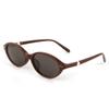 Niche retro oval frame polarized sunglasses female Internet celebrity concave shape versatile anti-ultraviolet sunglasses male