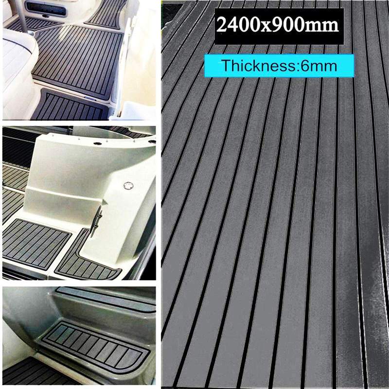 Self-Adhesive 2400x900x6mm Foam Teak Decking EVA Foam Marine Flooring Faux Teak Boat Yacht Accessories
