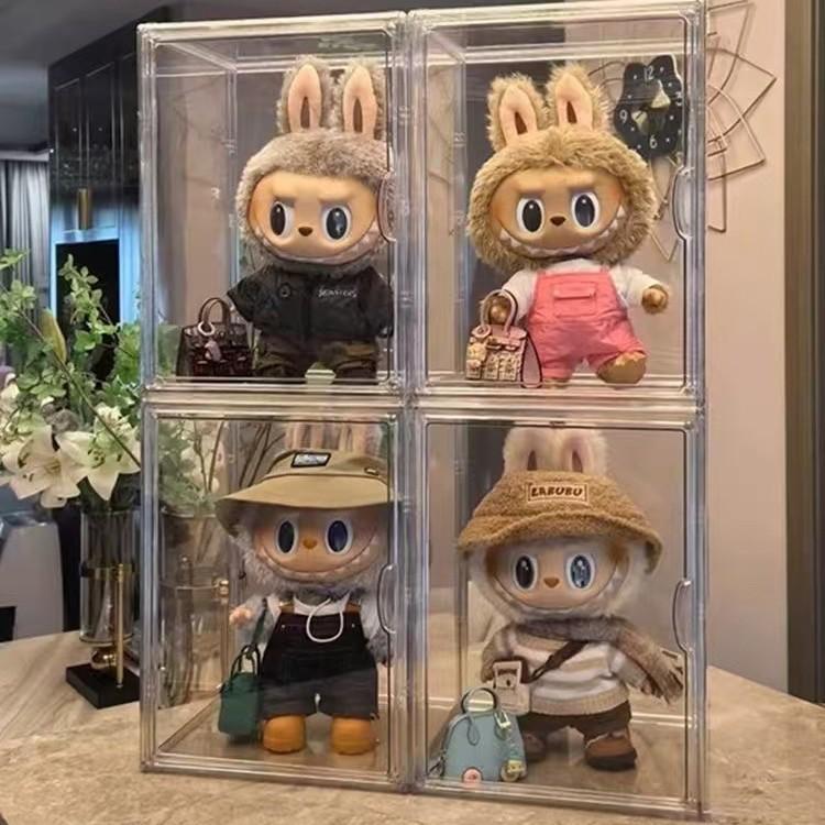 Labubu Labubu Blind Box Magnetic Storage Box Vinyl Doll Dustproof Display Rack Bubble Mate Dolls Manipulatives  Product Name: Doll Display Box