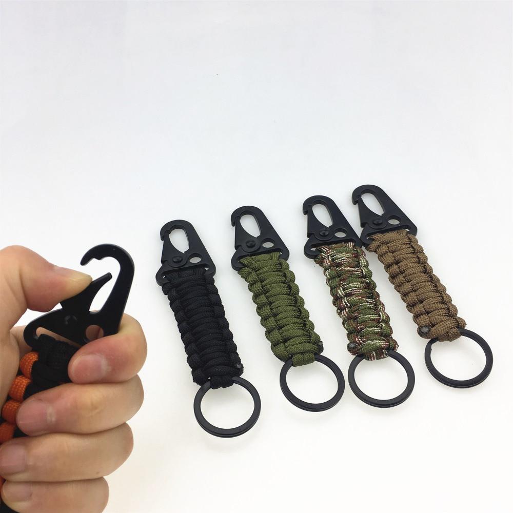 Parachute Cord Lanyard Keychain Climbing Carabiner Camping Outdoor Survival Tool