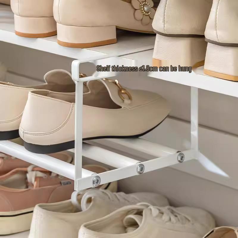Zapatero Retráctil de Capas con Divisores y Cestas Colgantes para Almacenamiento Organizado
