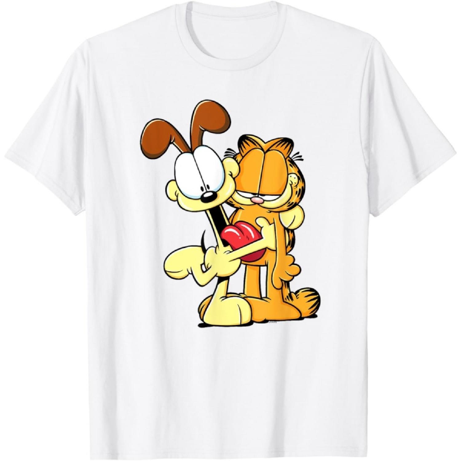 Милый Оди Обнимает Гарфилда Мультяшный Кот Футболка(1) S