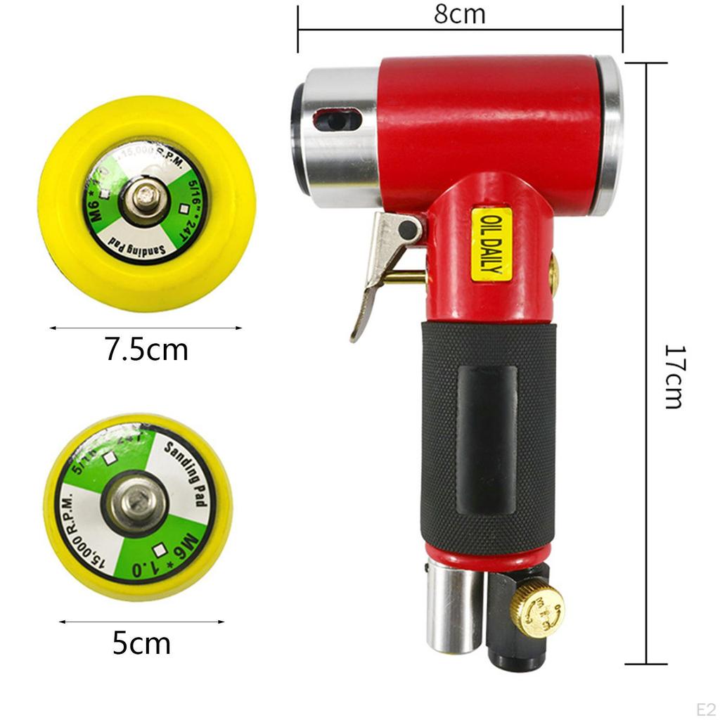 Mini Orbital Air Sander Pneumatic Grinding Aluminum Alloy Compact Repair
