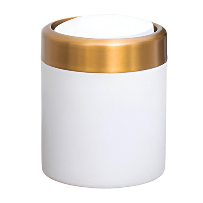 Mini Trash Bin Space Saving Brushed Stainless Steel Trash Can for Table Top Use In Kitchens and Offices Waste Container
