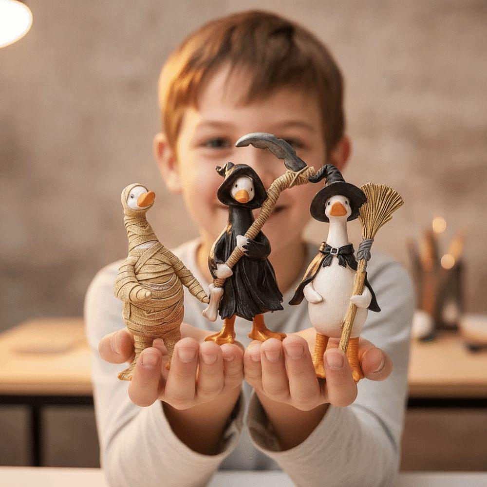 Wodoodporna Figurka Kaczki na Halloween Kreatywna Rzeźba Ducha Dyni Dziecięcy Pokój