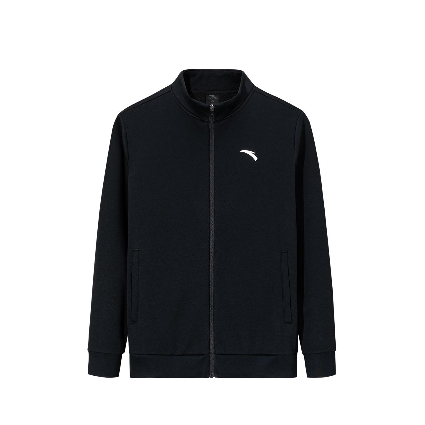 

Anta Fleece Lined Stand Collar Zipper Cardigan Comfortable Sports Fashion Versatile Jacket Men jackets Basic-Black 952547710-1 S