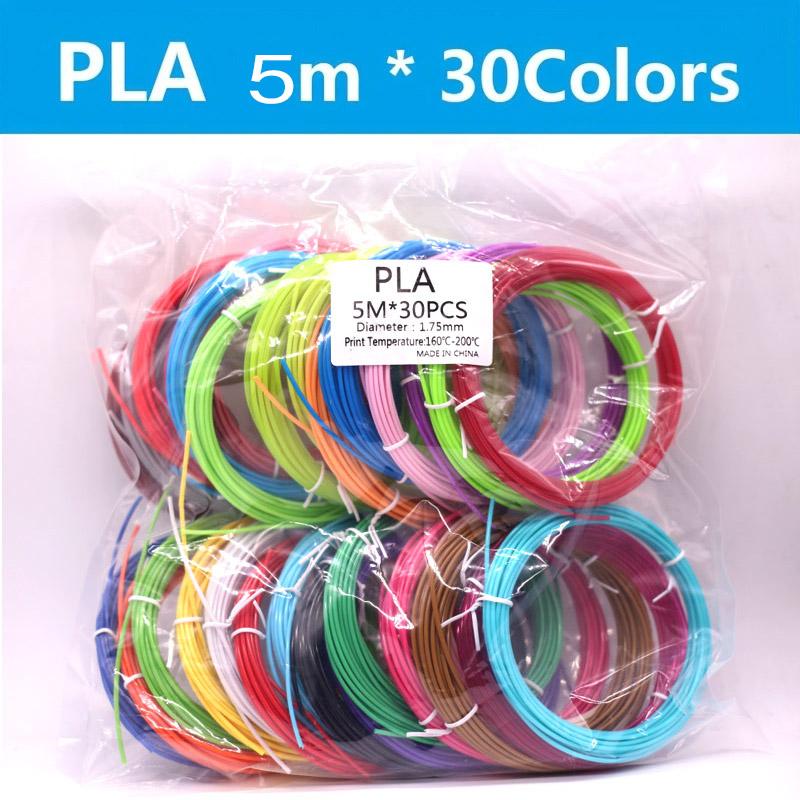 PLA Filament For 3d Pen,Diameter 1.75mm,3D Print Plastic,Pen Filament Materials,30 non Repeating Colors,150M/90M,Birthday Gift