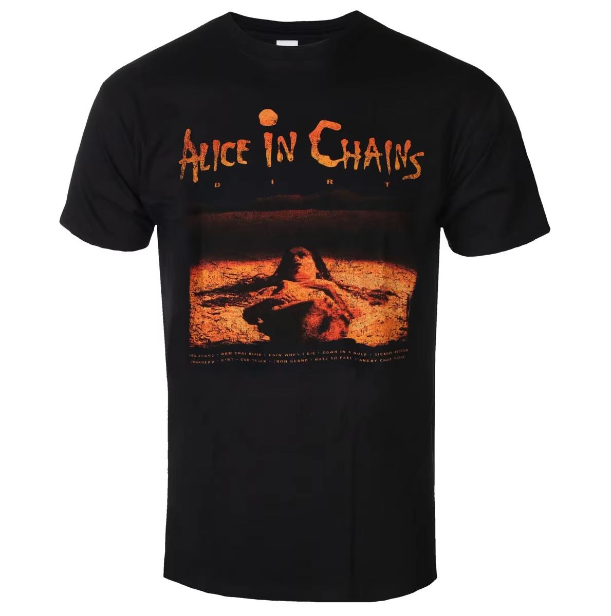 

ALICE IN CHAINS DIRT TRACKLIST T-Shirt Men s and Women s Short Sleeve Metal Band Y2k Tops Brand T-shirt Summer Men Clothing 5XL різнокольоровий