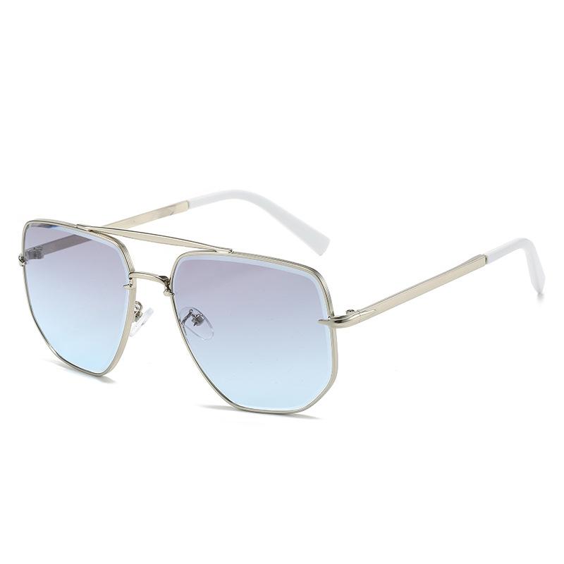 Men And Women Square Metal Double Beam Sunglasses Modern Retro Sunglasses