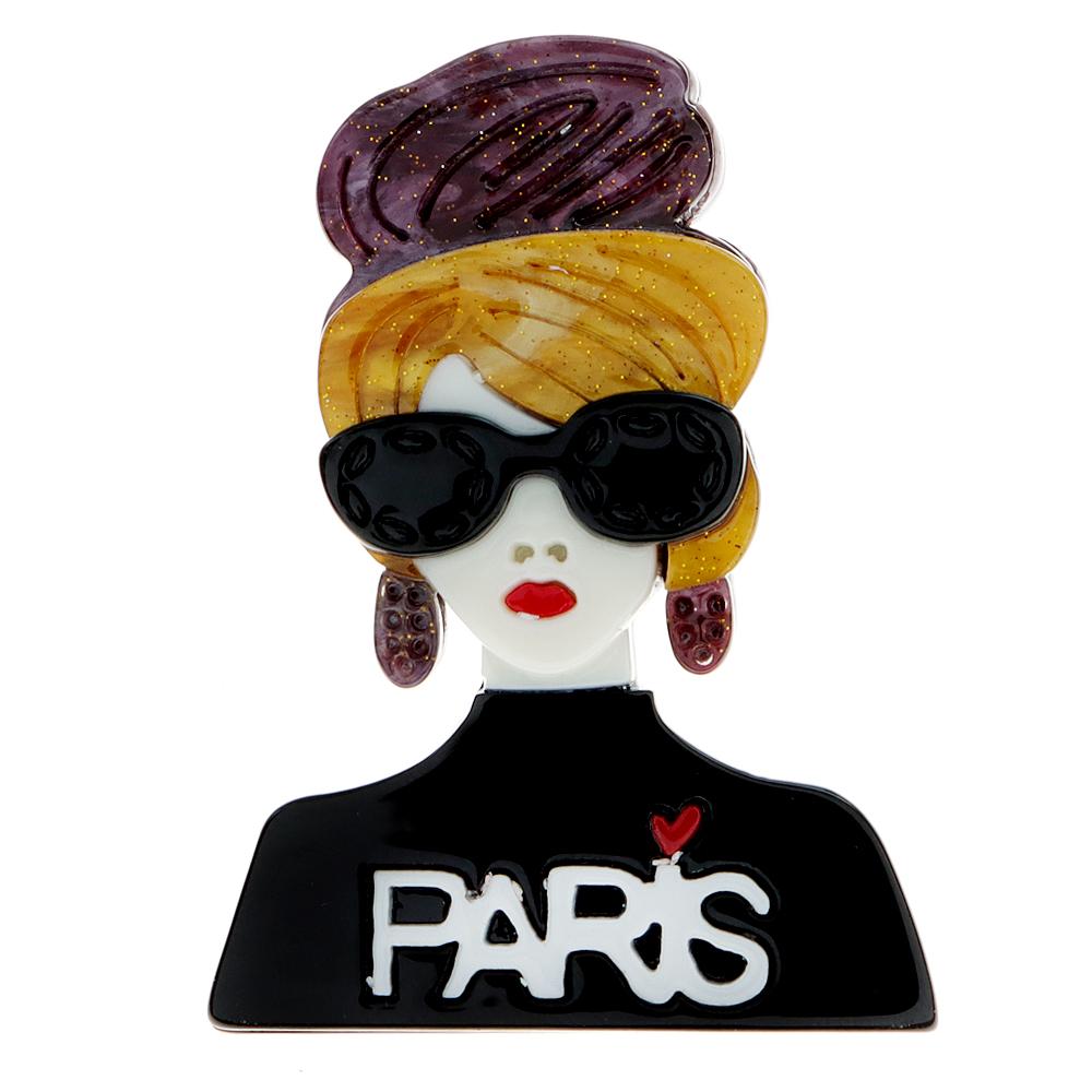 

Новая рубашка Waer Paris для девочек, акриловая модная брошь, новый дизайн, аксессуары из ацетатного волокна, высокое качество