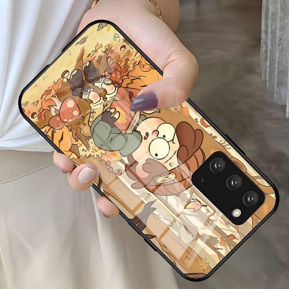 

Мультяшный G-gravity Ретро F-falls Чехол для телефона Для Samsung S26 S25 S24 FE S23 S22 S21 Plus S20 Ultra Note20Ultra Черная стеклянная крышка Galaxy S21plus5G
