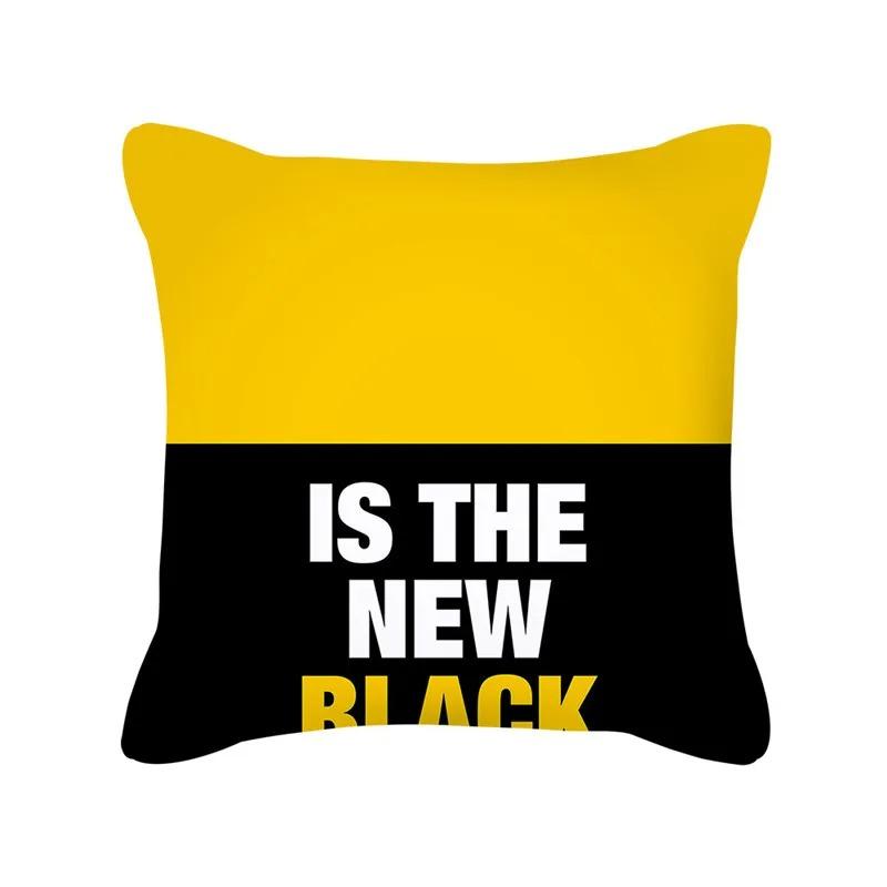 Yellow Pattern Home Decoration Cushion Cover Nordic Style Home Sofa Cushion Cover Black and Gray Striped Plaid Pillow Cover